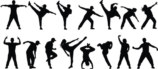Silhouette, dancer, martial artist, pose, action, movement, flexibility, strength, choreography, dynamic, fitness, body, balance, energy, training, performance, athlete, kick, handstand, expression