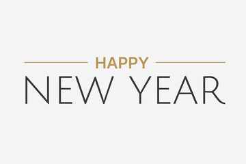 Modern and Minimalist Happy New Year Word Art Design