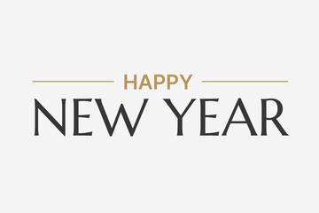 Modern Flat Typography Greeting for New Year Celebration
