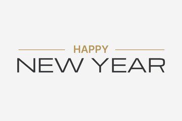 Happy New Year Text Layout for Elegant Card Design