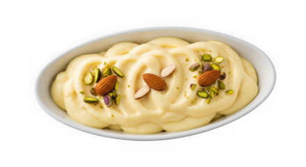 Delicious shrikhand isolated on transparent background, an indian sweet dish