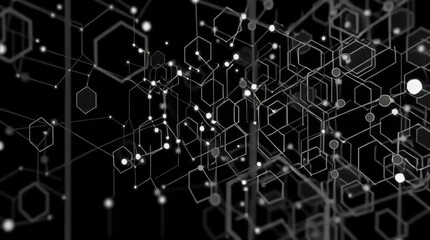 Abstract network background animation hexagon connection digital technology concept design - Powered by Adobe
