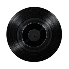 Vinyl record with circular grooves on a black background