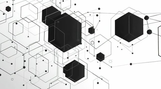 Abstract network background with hexagons and dots for technology and science visuals