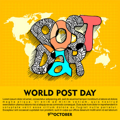 World Post day, poster and banner, 9 October