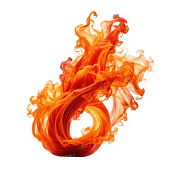 Swirling orange and red smoke-like form against a black background