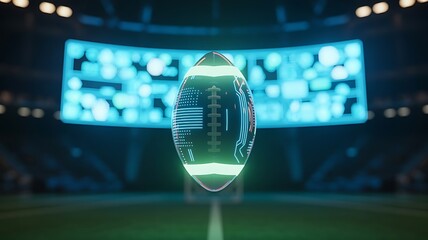 Futuristic American Football in Stadium