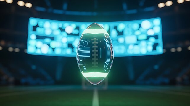 Futuristic American Football in Stadium