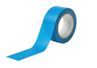 Roll of blue painters tape isolated on transparent background