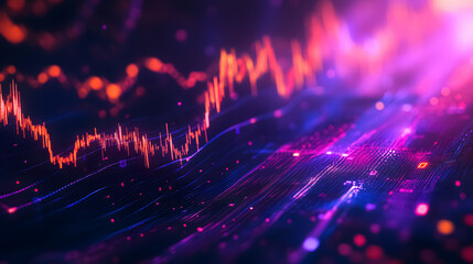 stock market chart with financial graph lines on a technology-themed abstract background, representing financial crises, market meltdowns, and trading trends.