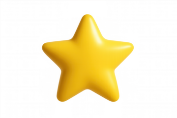 Yellow 3d star icon symbolizing rating, feedback, favorite, and quality, having a transparent background