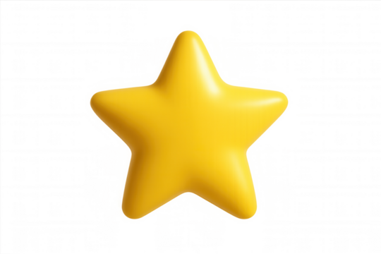 Yellow 3d star icon symbolizing rating, feedback, favorite, and quality, having a transparent background