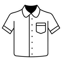 Illustration of a short sleeved button shirt on transparent background