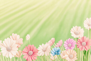 Colorful flowers bloom gracefully