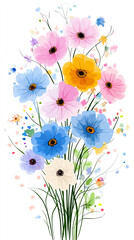 Colorful floral bouquet illustration