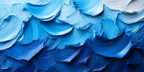 Abstract blue paint strokes