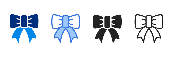 Ribbon Icon Set Multiple Style Vector Illustration 