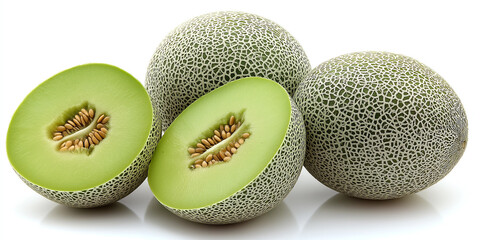 Freshly cut cantaloupe fruit