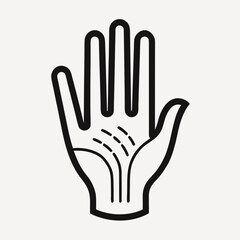 Obraz premium Stylized hand icon with palm lines