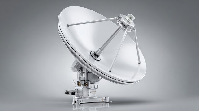 High-Precision Satellite Antenna Reflector Depicting Modern Communication Technology, Signal Transmission Equipment, and Advanced Data Infrastructure