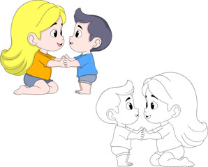 Mother Teaching Son Good Behavior Mothers Day Illustration