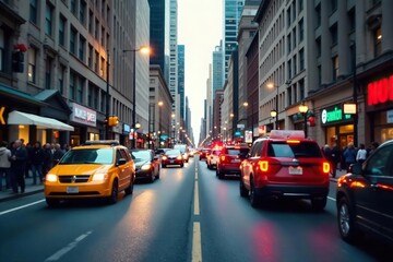 Bustling City Street Soundscape Ambient Noise of Traffic, Chatter, and Sirens