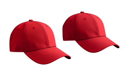 Stylish sportswear red cap isolated on transparent background