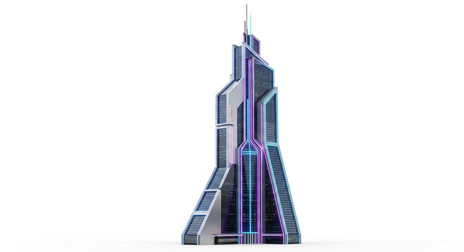 Futuristic skyscraper building design concept for modern architecture and urban development project