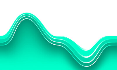 Dynamic Wavy Teal Green Lines Abstract Background Graphic