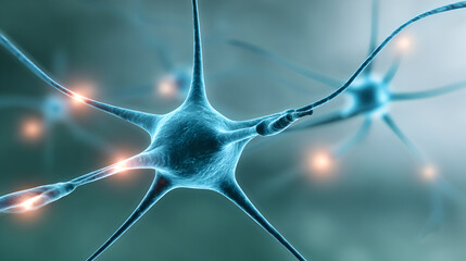 neurons are rendered against a clean and simple gray background.