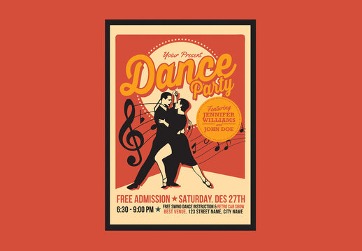 Retro Dance Party Flyer