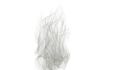 Wispy smoke rising isolated on transparent background