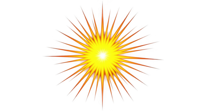 Bright yellow sunburst isolated on transparent background for graphic design use - Powered by Adobe