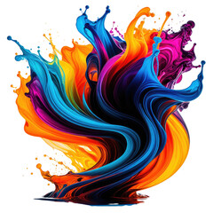 Colorful paint explosion swirls