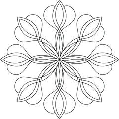 Intricate black and white mandala pattern geometric symmetry decorative design element abstract