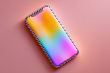 Abstract Smartphone Display with Colorful Gradient Background