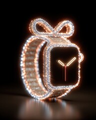 Sparkling LED Watch Design with Artful Bow and Modern Aesthetic