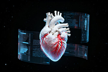 Human heart with digital interface