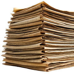 Stack of aged, folded paper documents. Vintage, historical