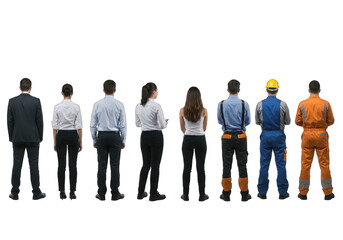 Diverse Group of Professionals Standing in a Row