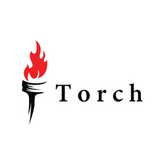 Torch logo, simple modern design, fire furnace, concept, symbol, illustration, poster template or product brand