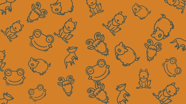 Light blue background with a pattern of various cartoon animals, including birds and turtles.
