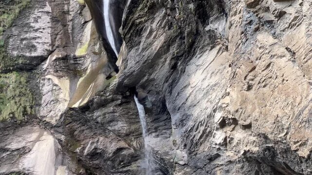 Waterfall Reichenbachfall or Rychenbachfall in the Haslital valley (Willigen, Switzerland) - Wasserfall Reichenbachfall oder Rychenbachfall im Haslital (Willigen, Schweiz)