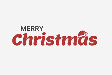 Merry Christmas Word Art with Santa Hat for Holiday Greeting Template