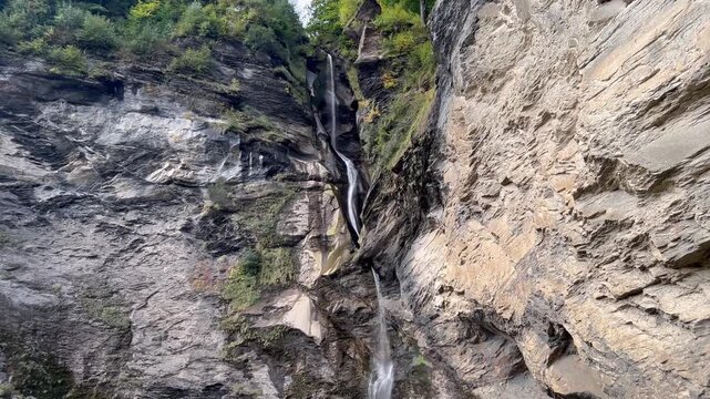 Waterfall Reichenbachfall or Rychenbachfall in the Haslital valley (Willigen, Switzerland) - Wasserfall Reichenbachfall oder Rychenbachfall im Haslital (Willigen, Schweiz)