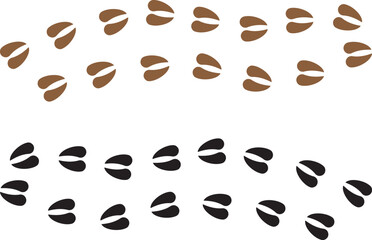  Goat Hoof Print Vector Icons – Farm and Wildlife Tracks, Livestock and Animal Footprint Illustrations.