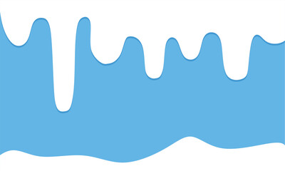 Milk Drip on Blue Background. Smooth White Liquid Vector Illustration