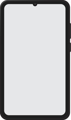 Black Smartphone Vector Illustration – Modern Android Phone with Blank White Screen in Minimal Style