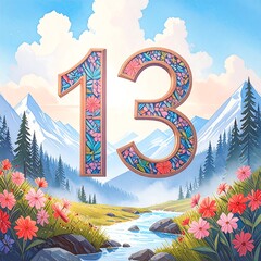 Floral Number Thirteen Landscape