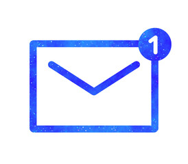 青い星空｜バッジ付きのメールアイコン